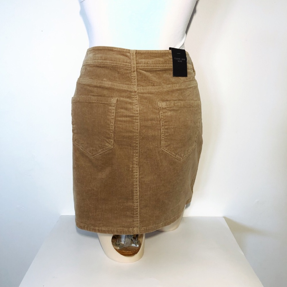 BLACK LABEL TAN CORDUROY CLASSIC MINI SKIRT - Picture 4 of 6